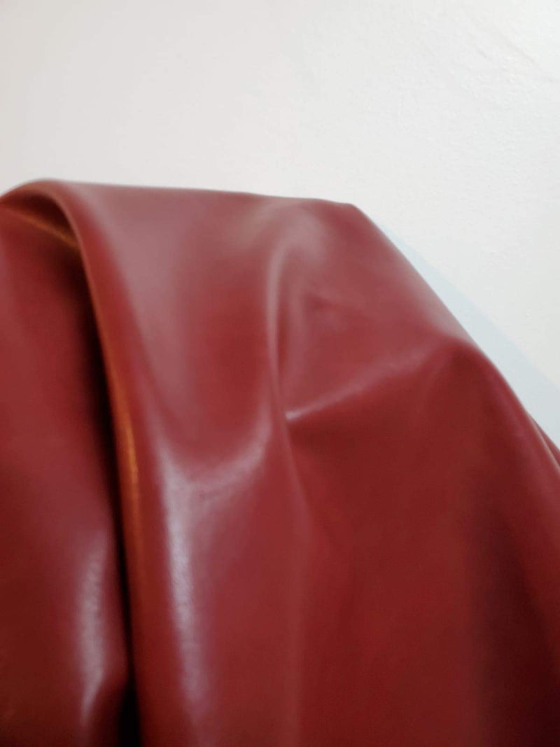 NAT Leathers | Burgundy Red Soft Faux Vegan Leather PU (Peta Approved Vegan) | 1 Yard (36 inch x 54 inch) Cut by Yard | Synthetic Pleather Nappa 0.9 mm Smooth Upholstery | 36"x54" - Image 1